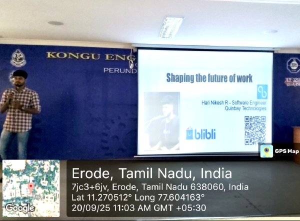 Industry Speaker @ Kongu Engineering College, Erode, Tamil Nadu 2025